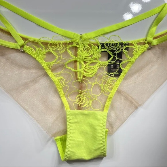 Honey Birdette Lyndl Neon Bra 32D Panty, XS Thong, XS 3 piece set! - Picture 3 of 9